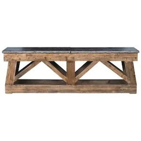 Rustic Console Table with Blue Stone Top